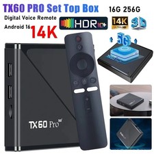 Android 16.0 Smart TV Box 2.4G&5G WIFI 14K HD 16GB+256GB Media Player Quad Core