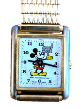 mickey mouse tank face watch, rare c1960's wind up watch - for repair/spares