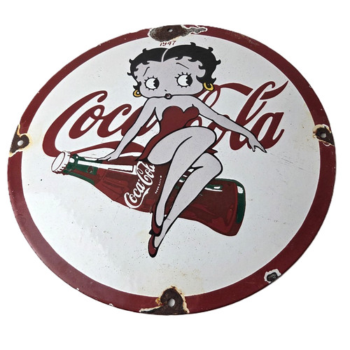 Vintage coca cola - sign,