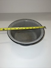 Vtg Dutch Enamelware Black And Gray Spectacled Mixing/Washing Bowl