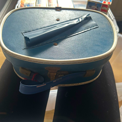 Vintage blue vanity case - blue,