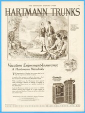 1926 Hartmann Steamer Wardrobe Trunk Racine WI Vintage Harold S De Lay Art Ad