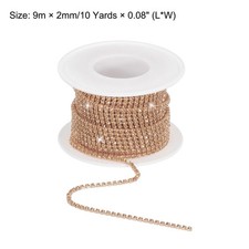 2mm 3mm 4mm Rhinestone Chain Rope Trim Diamante Silver Base Crystal Xmas Decor