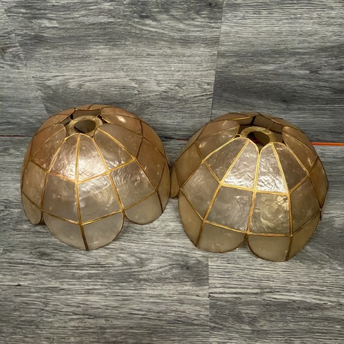 Pair vintage 80s capiz - pair,