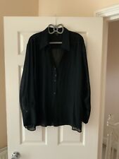 massimo dutti ladies semi-sheer black shirt, size L, bnwot