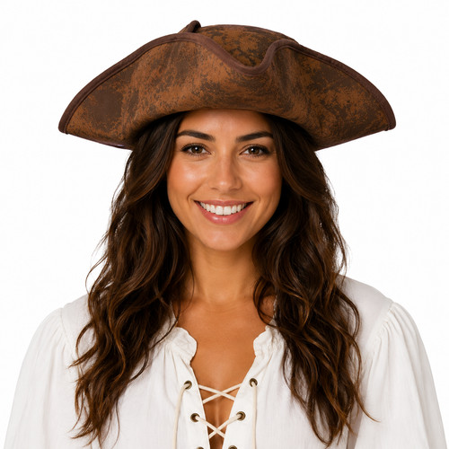 Brown pirate tricorn hat plush - pirate,