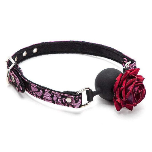 Red rose ball gag pink - ball,