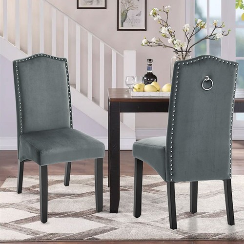 Pcs grey velvet dining - grey,