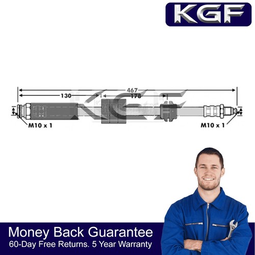 Kgf front brake hose fits - hose, fiat