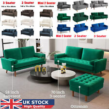 2 / 3 Seater Teddy Velvet Sofa with 2 Pillows Couch Love Seat Settee Home Office