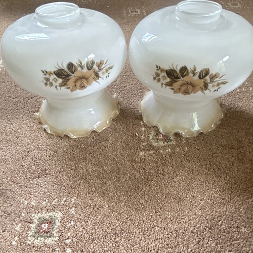 Pair white milk glass - pair,