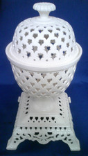 Royal Creamware Originals Large  Pieced Reticulated Vase /Urn & Cover