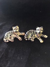 Two miniature ceramic tiger