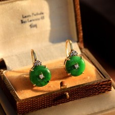 Gold Art Deco Donut Jade Green