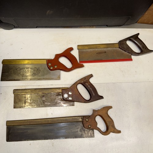 Vintage brass backed tenon - 4,