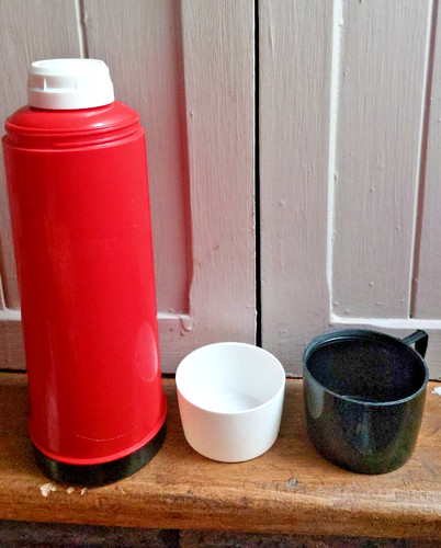 Vintage red thermos - vintage,