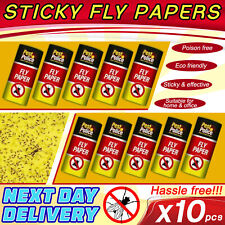 10 Fly Insect Catcher Paper Sticky Glue Bug Trap Strong Roll Tape Strip