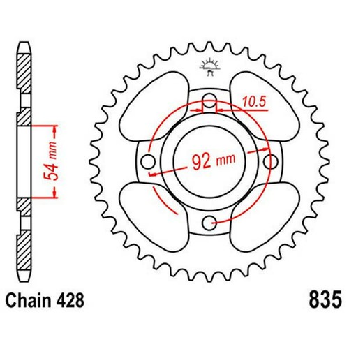 Jtr835 crown 44 teeth - crown,