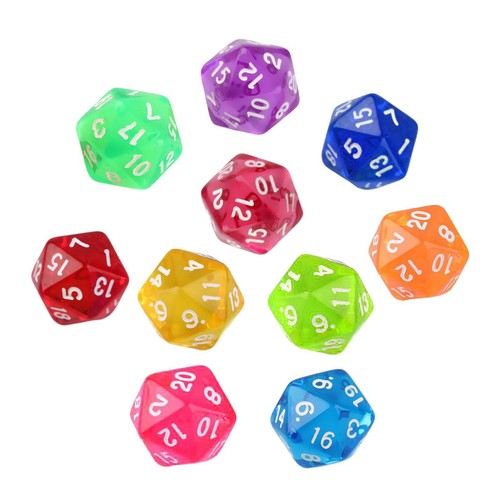 10pcs set d20 dice opaque - d20,