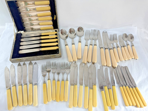 54pc vintage cutlery job lot - cutlery,