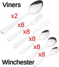 Cutlery Canteen 8 Place 42 Piece Setting Viners Modern Design Dishwasher Safe