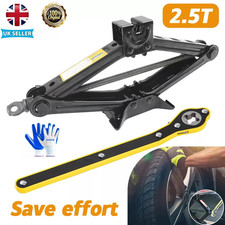2.5 Ton Tonne Scissor Jack Lift Wind Up for Car Van Garage w/Crank Speed Handle