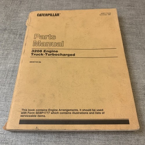 Caterpillar parts manual 3208 - caterpillar,