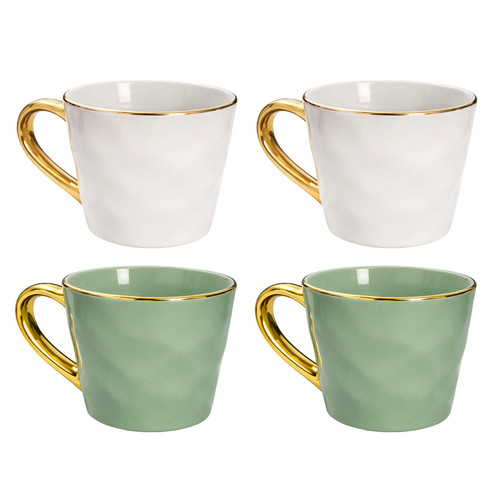 Hammered finish mugs set - finish, 4