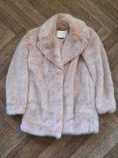 Zara Women Faux Fur Coat In Pink Size XS Small Winter Jacket