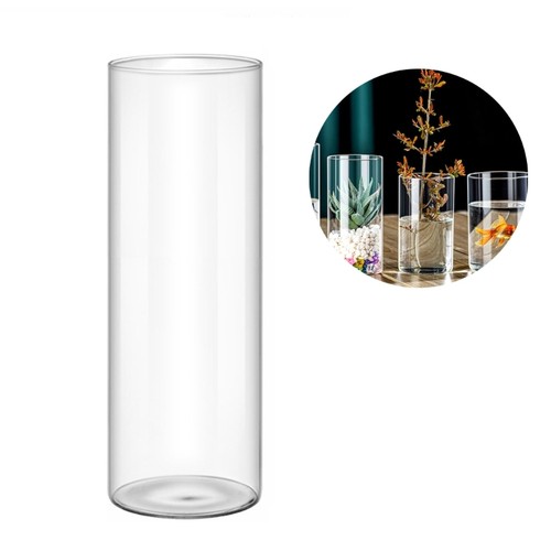 Clear glass vase - vase,
