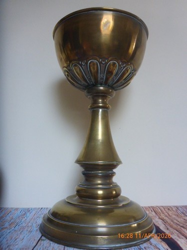 Antique brass oil - lamp,