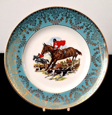 Vintage Liverpool Road Pottery Decorative Plate Hunting Scene 22cm / 8.7inch