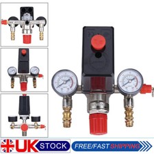 230V Pressure Switch Air Valve Manifold Compressor Control Regulator Gauges UK