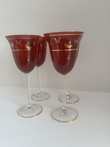 Wine glasses glass goblets - x4,