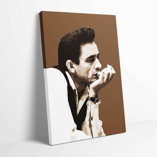 Johnny cash pop art stretched - cash,