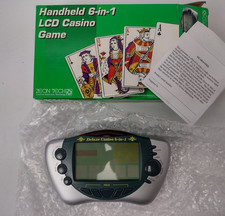 Vintage LCD Handheld Casino Game 6-in-1 Zeon Tech CE2459 With Box Fully Working