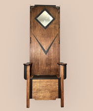 Vintage Oak Hall Tree Entryway