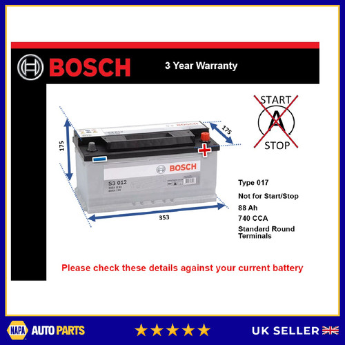 Car battery s3012 bosch - battery, 017