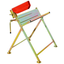 Saw Horse Galvanised Metal Log Holder Metal Folding With Pivoting Chainsaw Clamp
