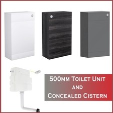 Bathroom Modern 500mm Toilet Unit Back To Wall WC Furniture Concealed Cistern