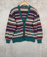 Missoni  X Bonwit Teller Cardigan Sweater Womens Medium Striped italy Green Red