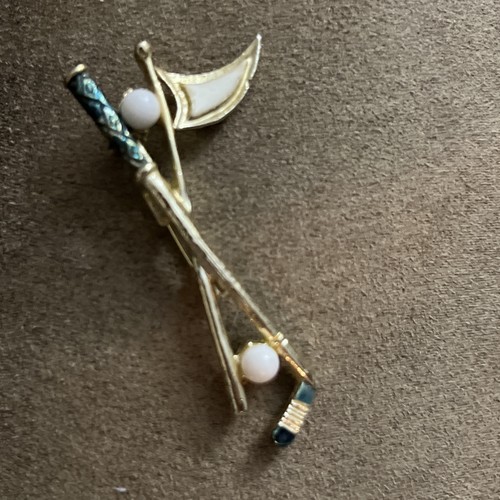 Vintage golf brooch pin - brooch,