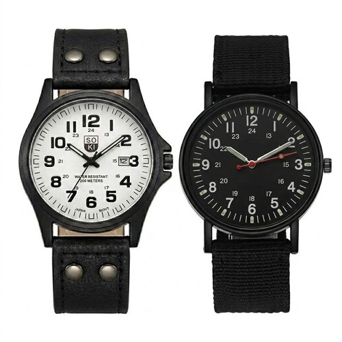 Men military leather date - men’s,