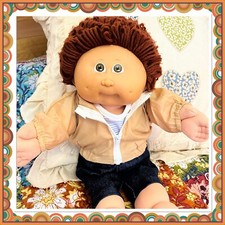Gorgeous Vintage Cabbage Patch Kids Boy Doll Auburn Brown Hair HM9 Windbreaker