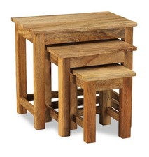 SOLID MANGO WOOD LIGHT NEST OF