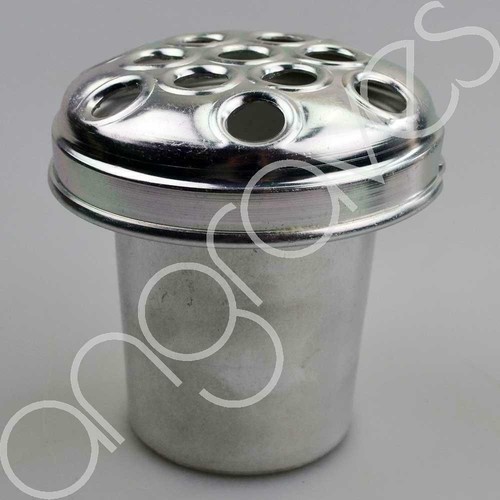 Silver metal grave vase - metal,
