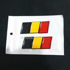 2x Matte Black Belgium Flag
