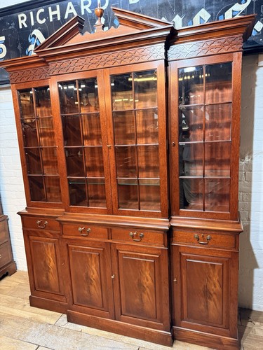 Breakfront bookcase cabinet - cabinet,
