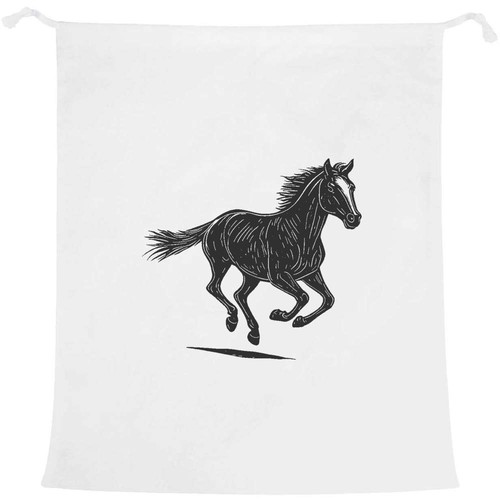 Horse running laundry - running,