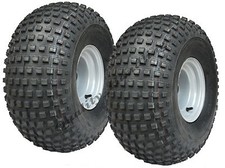 2 - 22x11.00-8 knobby tyres on ball bearing rims - ATV trailer - quad wheels